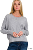 Butter Soft Round Neck Sweater (H Grey)