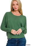 Butter Soft Round Neck Sweater (Dk Green)