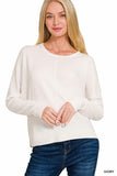 Butter Soft Round Neck Sweater (ivory)