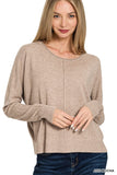 Butter Soft Round Neck Sweater (Ash Mocha)