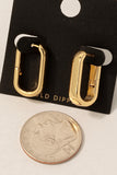 Gold Dipped Wide Oval Hinge Hoop Earrings