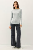 Blair Boat Neck Top (H Grey)