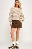 Chunky Wander Stripe Knit (Off White/Stone)