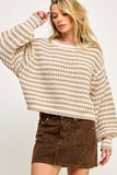 Chunky Wander Stripe Knit (Off White/Stone)