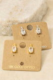 Gold Dipped Cz Pineapple Stud Earrings (Gold)