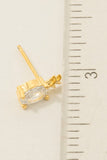 Gold Dipped Cz Pineapple Stud Earrings (Gold)