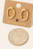 Gold Dipped Oval Hoop Stud Earrings