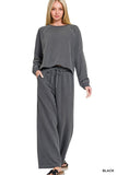 Terry Round Neck Pullover & Pants Set