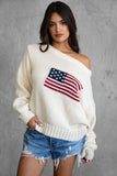 Brandi Preppy American Flag Sweater (Cream)