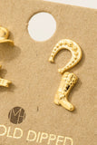 Western Gold Dipped Western Sheriff Theme Stud Earrings Set