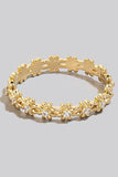 Metallic Mini Flowers Band Ring (Gold)