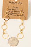 Hammered Triple Hoop Chain Dangle Earrings
