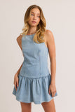 Colette Denim Drop Waist Dress (Denim)