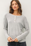 Basic Soft Long Sleeve Henley Top