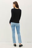 Amira Round Neck Longsleeve Top (Black)