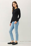 Amira Round Neck Longsleeve Top (Black)