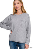 Get Cozy Ribbed Sweater (H Grey)
