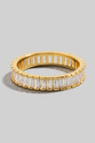 Gold Plated Baguette Pave Band Ring