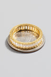 Gold Plated Baguette Pave Band Ring