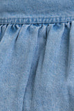 Puff Hem Denim Mini Skirt