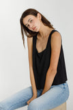 Anna Split Back Tank (Black)