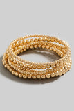 Mixed Mini Metallic Beaded Bracelet 7 Set