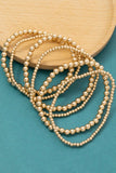 Mixed Mini Metallic Beaded Bracelet 7 Set