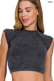 Ribbed Seamless Crop Top(Black)