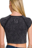 Ribbed Seamless Crop Top(Black)
