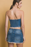 Morgan Denim Top & Skirt Set (Blue)