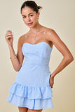 Strapless Gingham Sweetheart Mini Dress
