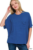 Taylor Oversized Ribbed Tee (Navy)