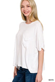 Taylor Oversized Ribbed Tee (White)