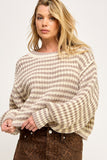 Chunky Wander Stripe Knit (Off White/Stone)