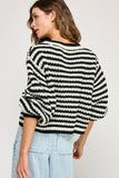 Chunky Wander Stripe Knit (Off White/Black)