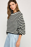 Chunky Wander Stripe Knit (Off White/Black)