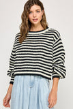 Chunky Wander Stripe Knit (Off White/Black)