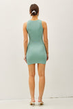 Britney Round Neck Tank Dress (Smoke Green)
