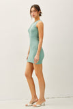 Britney Round Neck Tank Dress (Smoke Green)