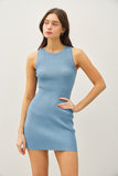 Julia Ribbed Dress (Denim Blue)