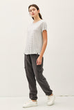Linen Blended Striped Relaxed Tee