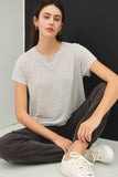 Linen Blended Striped Relaxed Tee