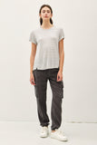 Linen Blended Striped Relaxed Tee