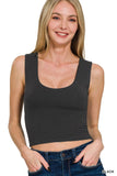 Natalie Double Layered tank (Black)
