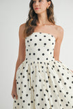 Margot Polka Midi Dress (Cream)