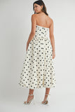 Margot Polka Midi Dress (Cream)