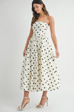Margot Polka Midi Dress (Cream)
