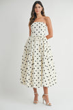 Margot Polka Midi Dress (Cream)