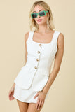 Sleeveless Crepe Romper