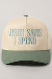 Jesus Saves I Spend Trucker Hat(Sage)